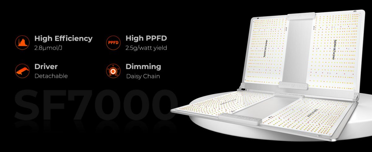 Spider Farmer SF7000 650W LED Grow Light with Samsung LM301B Diodes - Optimal Indoor Plant Growth Lighting Solution