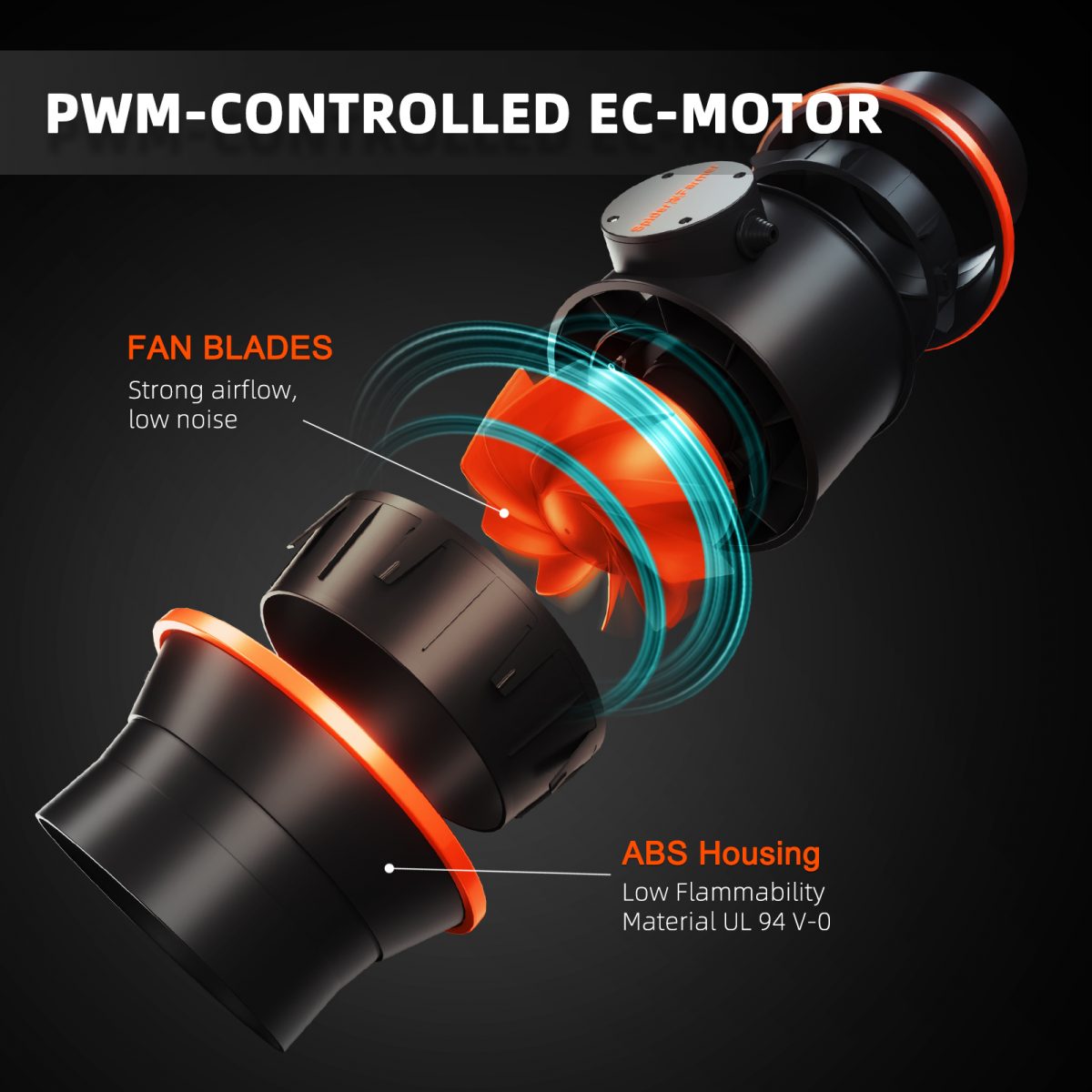 EC motor 6-inch fan for energy-efficient ventilation