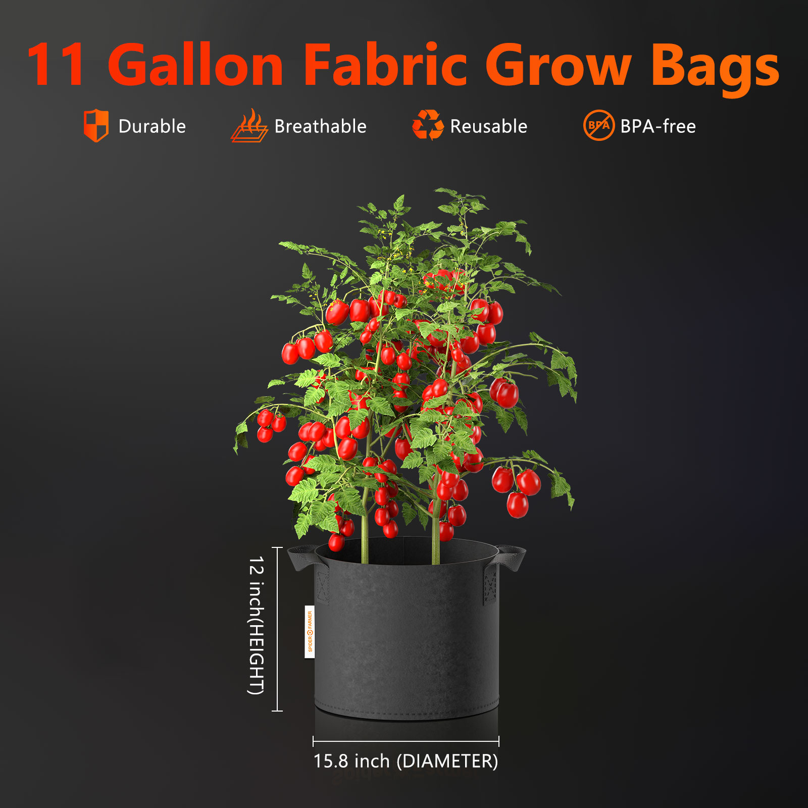 HDPE GROW BAGS(GREEN-250GSM)(PACK OF 5 AND 10) CONTACT US FOR BULK  REQUIREMENT - FARMERS CASTLE
