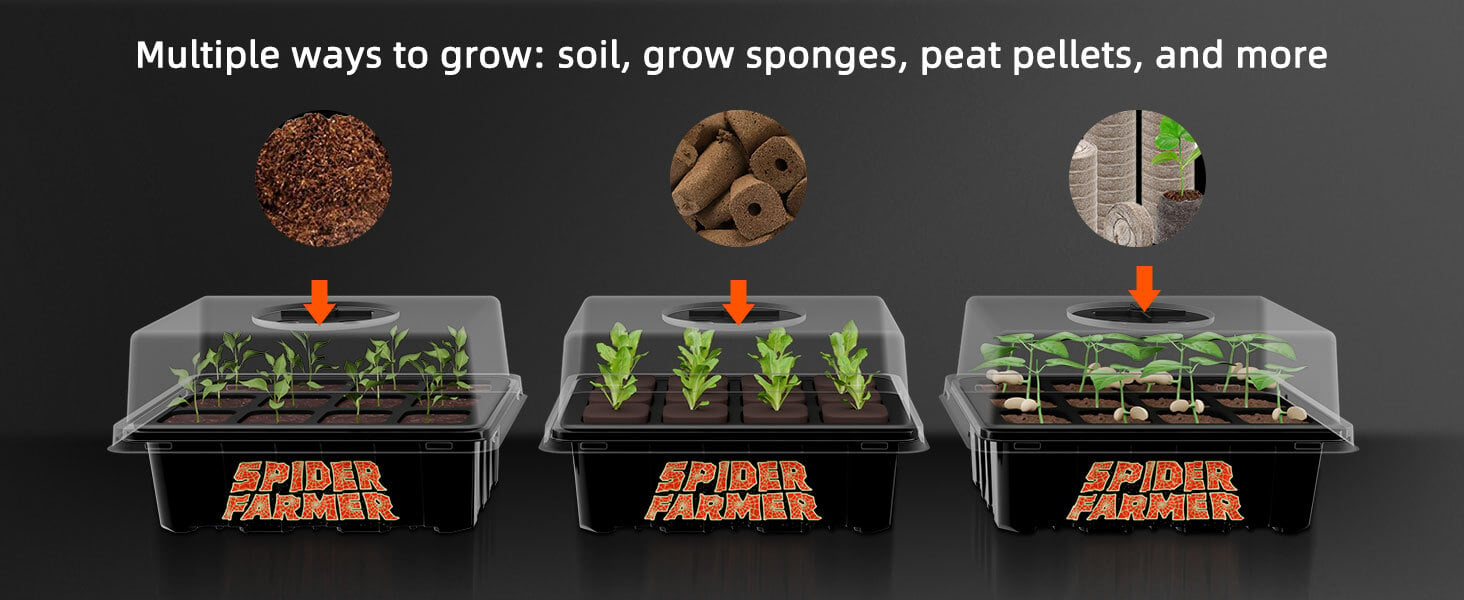 Spider Farmer® seed starting trays multiple ways to grow