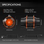 Spider Farmer 6" Inline Fan Specifications for Grow Tent Ventilation