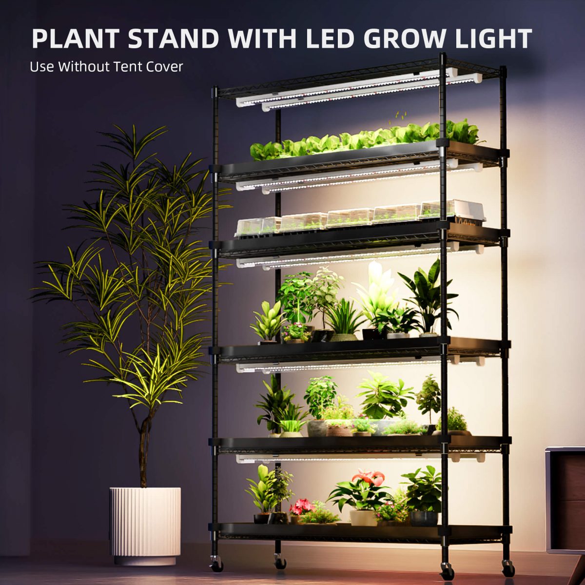 spider farmer plant stand with grow lights 220w LED grow light