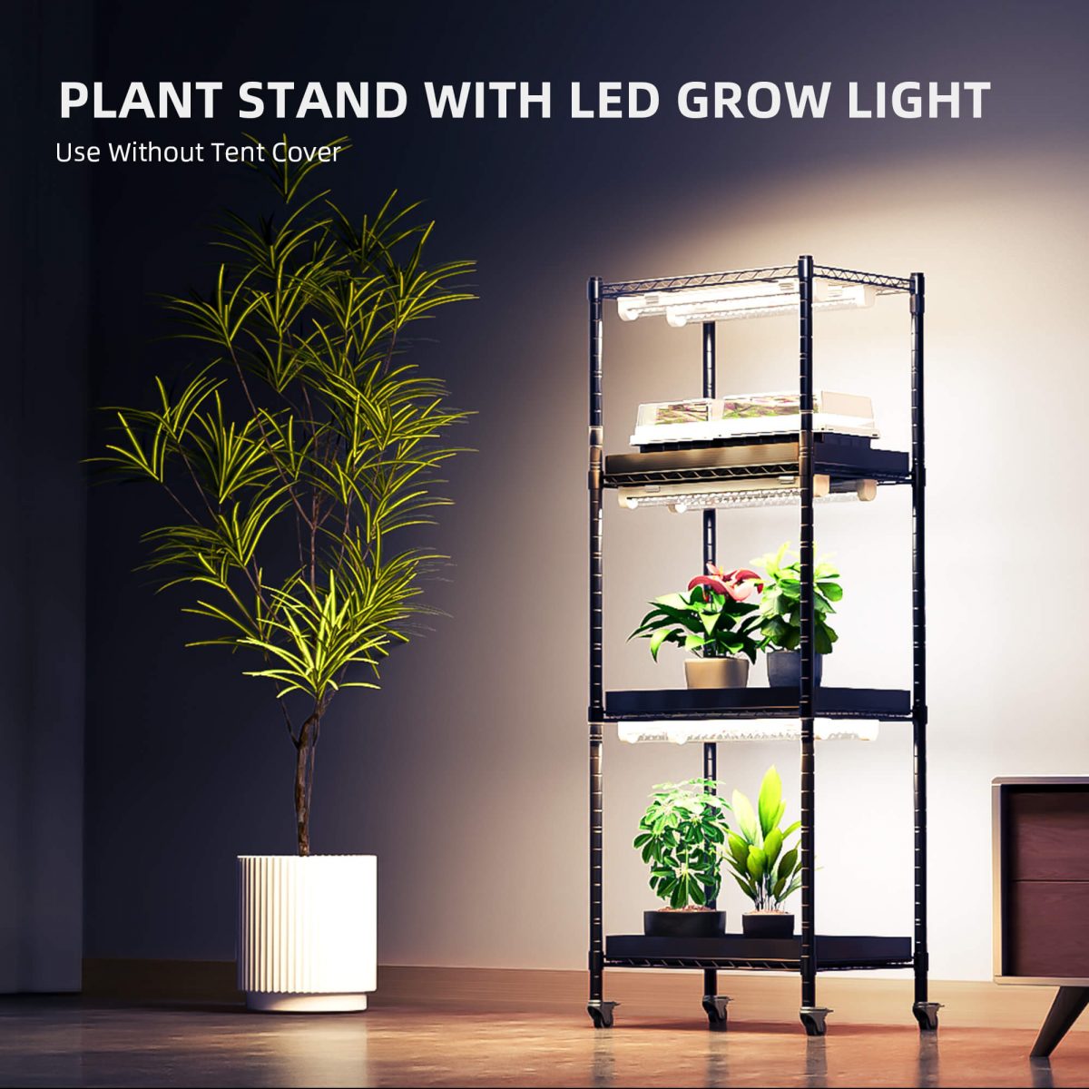 spider farmer plant stand with grow lights 54w ked